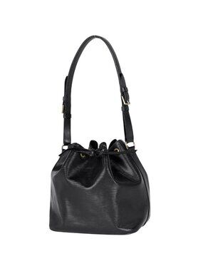 Louis Vuitton Petit Noir Shoulder Drawstring Bag Epi Black